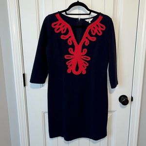 Crown & Ivy navy and pink dress